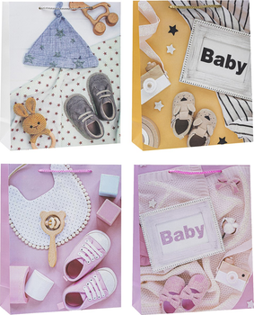 Zestaw torebek prezentowych Rozette Lux ze wzorem dziecięcym 34 x 26 x 4.7 cm 12 szt (5907354122325)