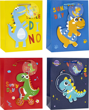 Zestaw torebek prezentowych Rozette Lux ze wzorem dziecięcym 34 x 26 x 4.7 cm 12 szt (5907354123629)