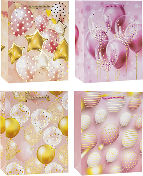 Zestaw torebek prezentowych Rozette Lux Graficzny 32.5 x 26 x 3.7 cm 12 szt (5907354123667)