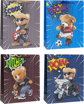 Zestaw torebek prezentowych Rozette Lux ze wzorem dziecięcym 34 x 26 x 4.7 cm 12 szt (5907354136919)