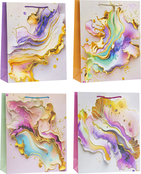 Zestaw torebek prezentowych Rozette Lux 34 x 26 x 4.7 cm 12 szt TG-24079 (5907354136995)