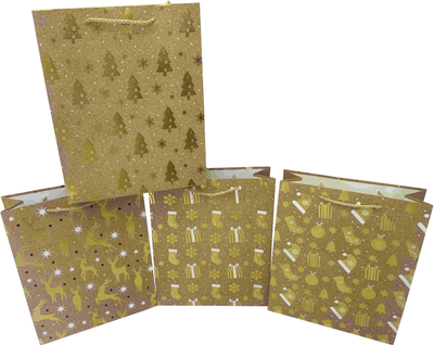 Zestaw torebek prezentowych W&K mix wzorów 42.5 x 30 x 3.2 cm 12 szt (5906168464584)