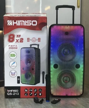 Акустическая система KIMISO QS-213, портативная, мощная, 2 низкочастотных динамика 8", Bluetooth, до 7 часов работы