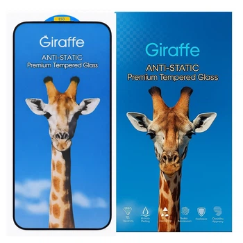 Защитное стекло Giraffe для iPhone 15, ESD Anti-Static, 9H, Full Glue, с черной рамкой