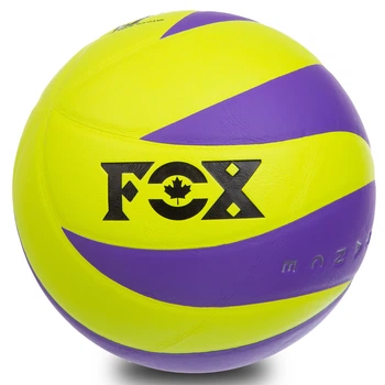 Мяч волейбольный клееный PU FOX SD-V8007 Лимонный-фиолетовый
