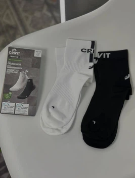 Чоловічі трекінгові шкарпетки Crivit набір 2 пари для активного відпочинку Розмір 43 Чорні з білим
