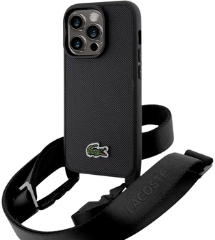 Etui Lacoste do iPhone 15 Pro Iconic Petit Pique Crossbody Black (LCHCP15LSPVCK)