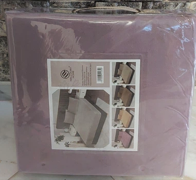 Простынь на резинке велюр MALLOORY HOME 180 х 200+25 см двумя наволочками 50х70 Сиреневый