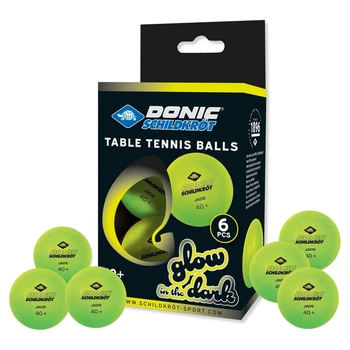 М’ячі для настільного тенісу Donic Glow in the dark 40+ Зелений 6 шт (608507)