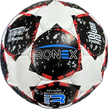 М'яч футбольний чорно-червоний Ronex Grippy F5