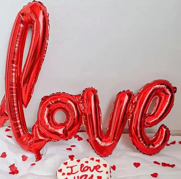 Кулька повітряна з фольги Love 45 на 75 см червоний