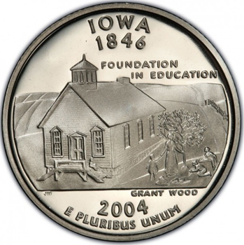 Монета 25 центів (квотер) США 2004 P BU "Штати і території - Айова". Iowa State (quarter)