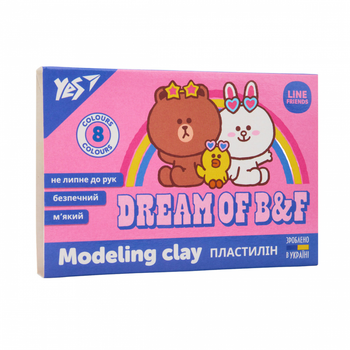 Пластилин YES Line Friends 8 цветов 160 г