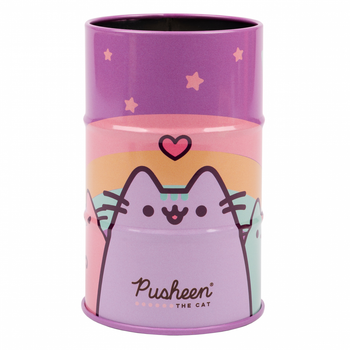 Стакан-подставка бочка YES Pusheen металл 470505 фиолетовая органайзер подставка для канцелярии карандашных ручек