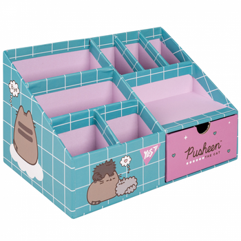 Органайзер настільний YES Pusheen 708222 на 8 відділень з картону для ручок канцелярії та шкільного приладдя