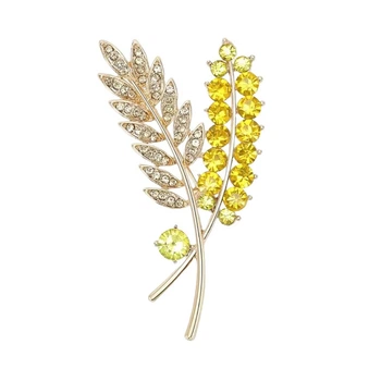 Брошка BROCHE біжутерія Колоски жовта BRBF115284