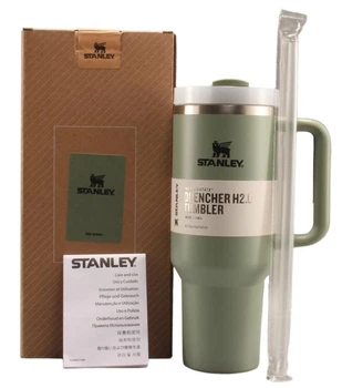 Термокружка Stanley с крышкой FlowState™ и трубочкой, термос хаки