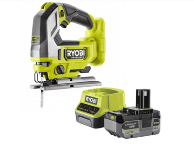 Бесщеточный лобзик + аккумулятор 4 Ач + зарядное устройство RYOBI ONE+ 18 В
