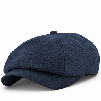 Кепка восьмиклинка хулиганка NewsBoy cap шерстяная в мелкую клетку VladAltex 58 Темно-синий 6355-26