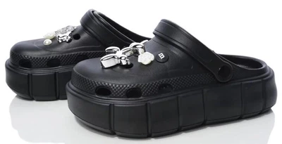Кроксы женские на платформе П-152/1 38 (24 см) Черный
