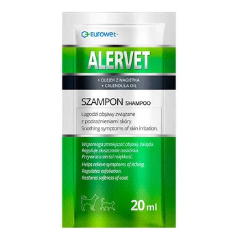 Гипоаллергенный шампунь с маслом календулы для собак и кошек Eurowet Alervet Shampoo 20 мл (5907785443495)