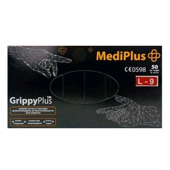 Перчатки нитриловые черные MediPlus 50 шт L (2166)