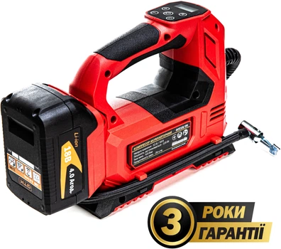 Миникомпрессор аккумуляторный GTM ACC18/26 12В/18В +аккумулятор 2 Ач и зарядное устройство (ACC18/26_KIT)