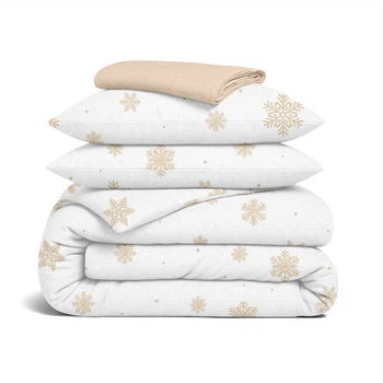 Комплект постельного белья Cosas SNOWFLAKES GOLD Евро Фланель 200x220 см (4822052478622)