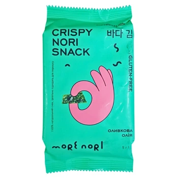 Кришталеві норі-снеки Godbawee Food Crispy Nori Snack з ароматом оливкової олії 5 г