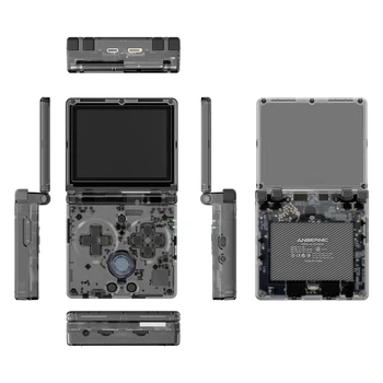 ANBERNIC RG35XX SP – фліп портативна ігрова консоль 64 ГБ, підтримка 5000+ ігор, 3,5” IPS екран, 3300 мАг, BT4.2, ретро Black