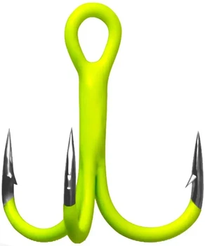 Тройной крючок Gurza Round Treble ST-36 Chartreuse №8 (3шт/уп)