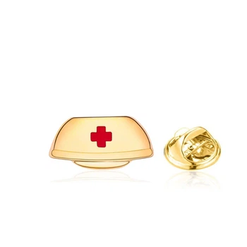 Значок (пін) BROCHE брошка біжутерія Медичні шапочка золотистий BRGV114554