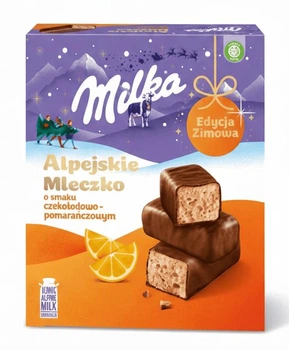 Конфеты птичье молоко Milka Alpine Milk Chocolate Orange 330г