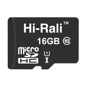 Карта Пам'яті Hi-Rali MicroSDHC 16gb UHS-1 10 Class Чорний