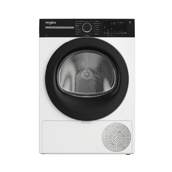 Сушильна машина Whirlpool тепловий насос, 7кг, A+++, 54,3см, дисплей, інвертор, люк чорний, білий