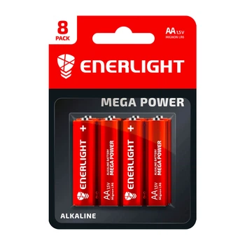 Батарейки Enerlight Mega Power LR06 AAA Alkaline 1,5V 8 шт