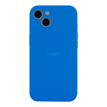Чехол Silicone Case Full с защитой камеры для iPhone 13 Royal Blue