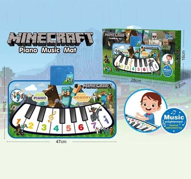 Килимок музичний підлоговий Minecraft Piano Music Mat, режими Піаніно та Пам'ять (синій) (TW12)