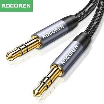 Аудио кабель AUX 3.5мм Rocoren разъем папа - папа 1 метр для телефона. наушников. авто. MP3-динамика. ПК