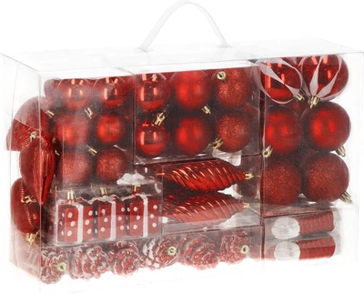 Набір ялинкових кульок Springos CA0160 4/5/6/7/8/10/13 см 72 шт (5907719411132)