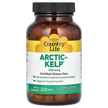 Норвезька ламінарія Country Life "Arctic-Kelp" йод 225 мкг (300 таблеток)