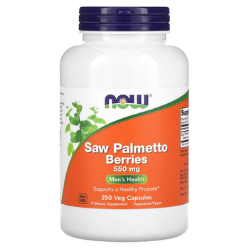 Ягоди пальми сереноа NOW Foods "Saw Palmetto Berries" для чоловічого здоров'я, 550 мг (250 рослинних капсул)