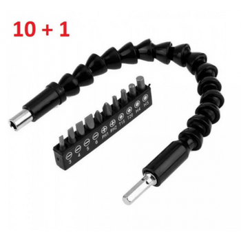 Гибкая насадка для отвёртки FixMaster Flexible Screw Tool 10 в 1 Гибкий вал-удлинитель для дрели и шуруповёрта 30 см