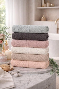 Махровые полотенца Cestepe Lux cotton Baki 70х140см в наборе 6 полотенец для ванной ,для тела