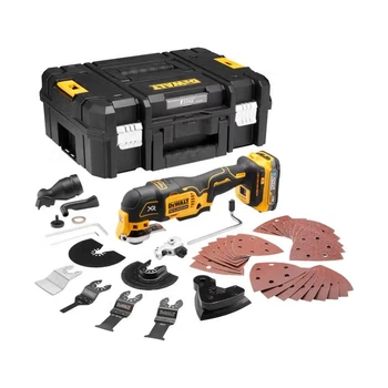 Аккумуляторный многофункциональный инструмент DeWALT Li-Ion 18В набор насадок, акб 1.7 Ah, кейс (DCS356E1T)