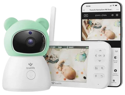 Niania elektroniczna TrueLife R6 Dual Smart SmartCare SmartTrack LCD 5" wideo (TLVMMNCR6DSWA)