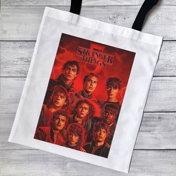 Эко сумка, шопер с принтом Stranger things Очень странные дела 39х34 см (ДД00113)