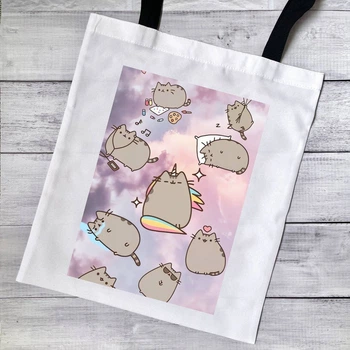 Еко сумка, шопер з принтом Pusheen Пушин 39х34 см (ПУ00117)