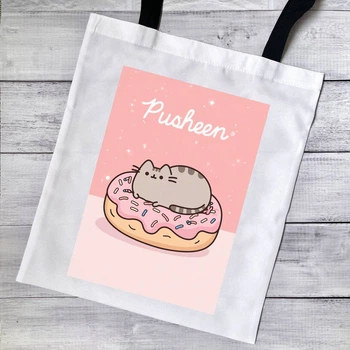 Еко сумка, шопер з принтом Pusheen Пушин 39х34 см (ПУ00115)