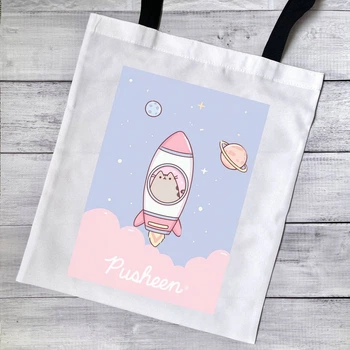 Еко сумка, шопер з принтом Pusheen Пушин 39х34 см (ПУ00111)